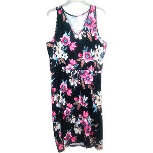 NEW West Loop Womens XL Floral Printed Dress Event Night Out Drawstring
